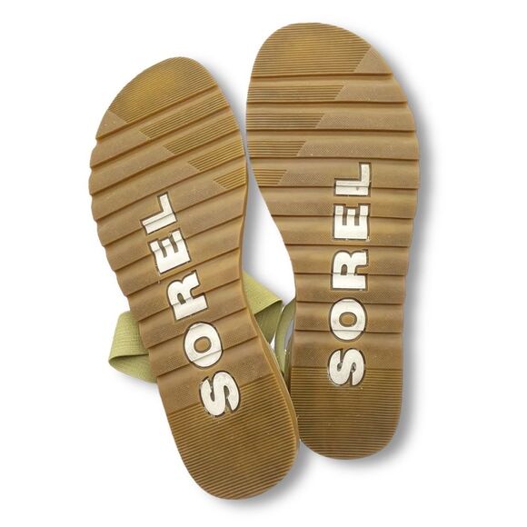 Sorel Ella II Sandals Olive Suede Elastic Strap Women’s Size 8 EU 39 Flat Summer - Picture 14 of 15